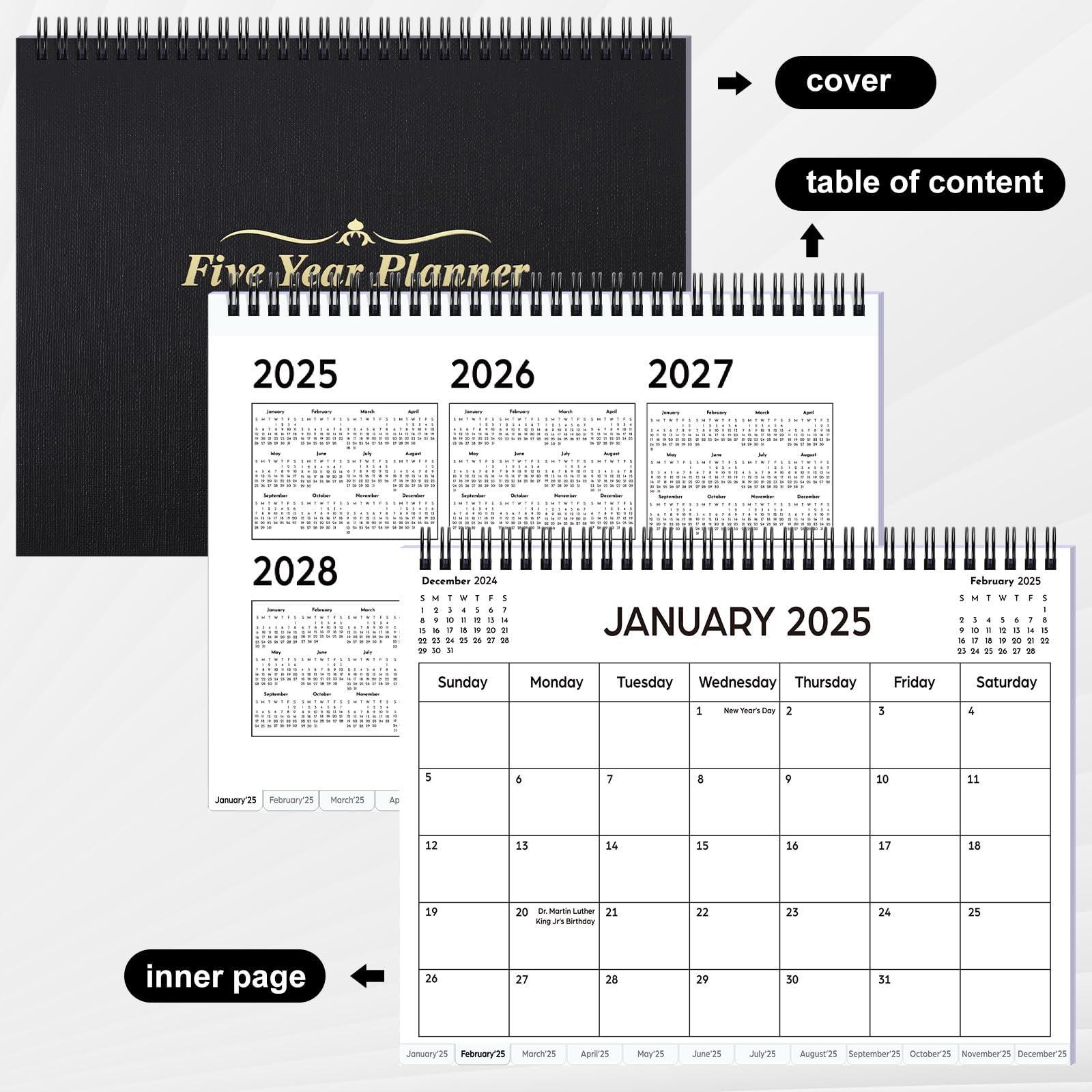 Amazon.com : Noveread 5 Year Calendar 2025-2029 Spiral Bound, five Year Planner Monthly Schedule Organizer Calendar Journal daily Planner for Man and Woman(Black) : Office Products amazon-com-noveread-5-year-calendar-2025-2029-spiral-bound-five-year-planner-monthly-schedule-organizer-calendar-journal-daily-planner-for-man-and-woman-black-office-products