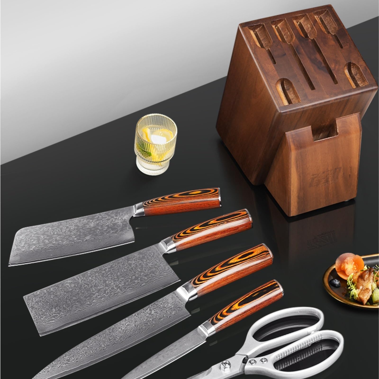 Bloque para Cuchillos Utensilios De Cocina Organizador De Encimera Gran Capacidad con Bloque Cuchillos Madera For El Hogar Herramientas