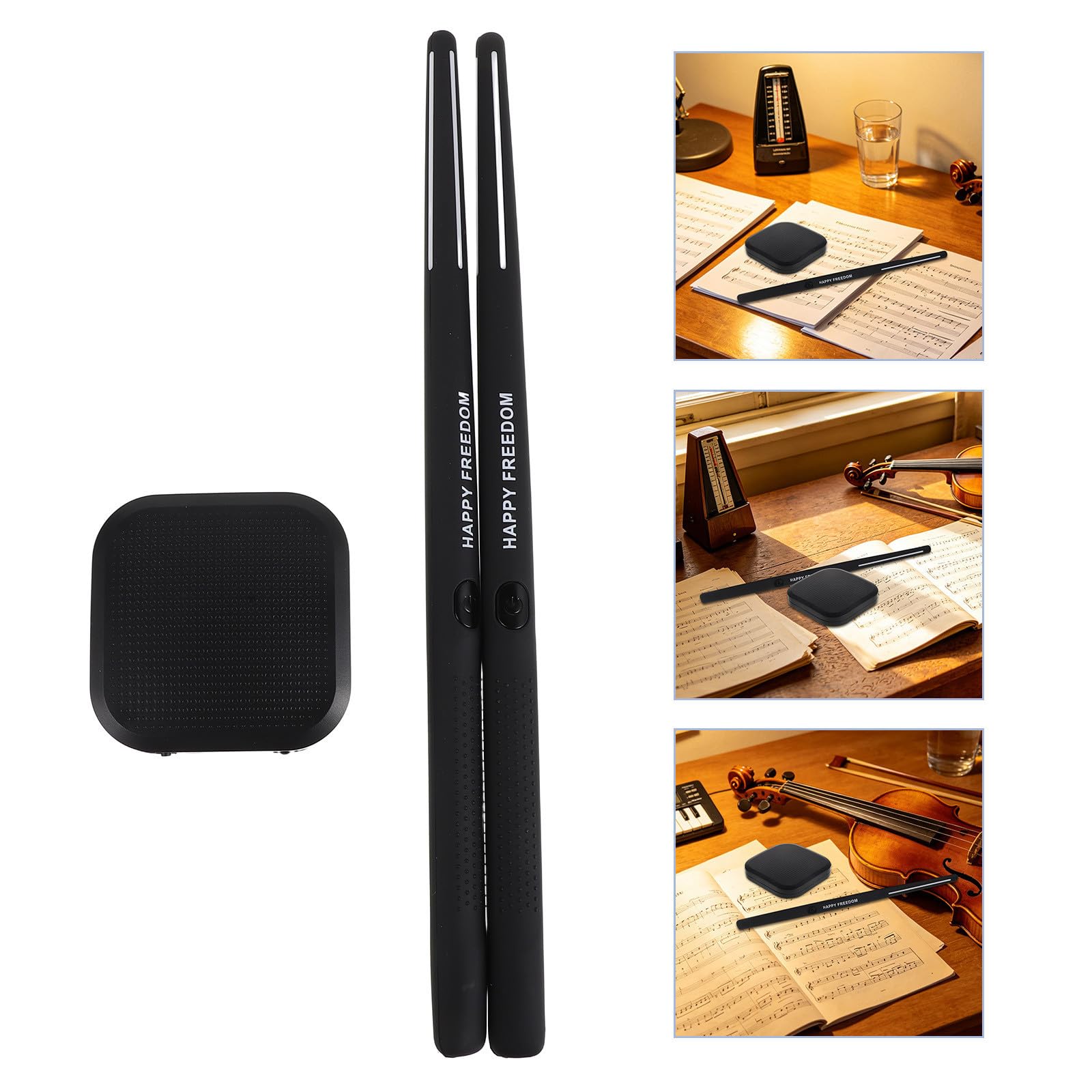 MAGICLULU Schwarze Drumsticks für Air Drums mit Ergonomischem Design Leises Üben und Ausgewogener Gewichtsverteilung für Lernsessions und Heimgebrauch