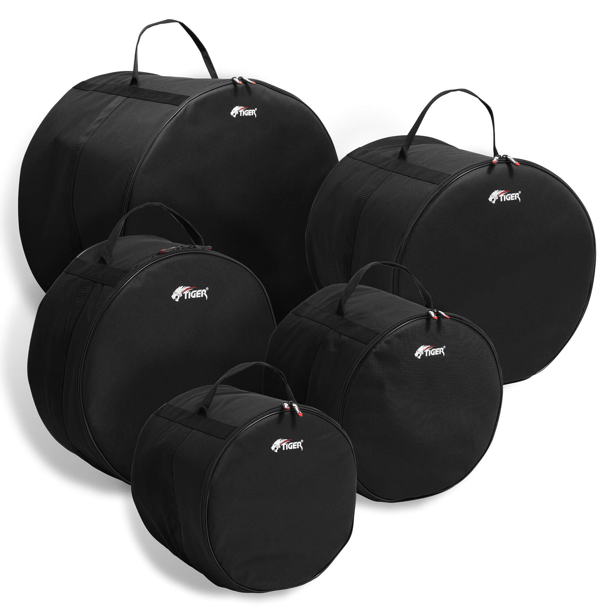 Tiger set 5 borse batteria imbottite nylon resistente | Set da 5 borse per batteria con imbottitura in schiuma, nylon 600D resistente e maniglie ergonomiche.
