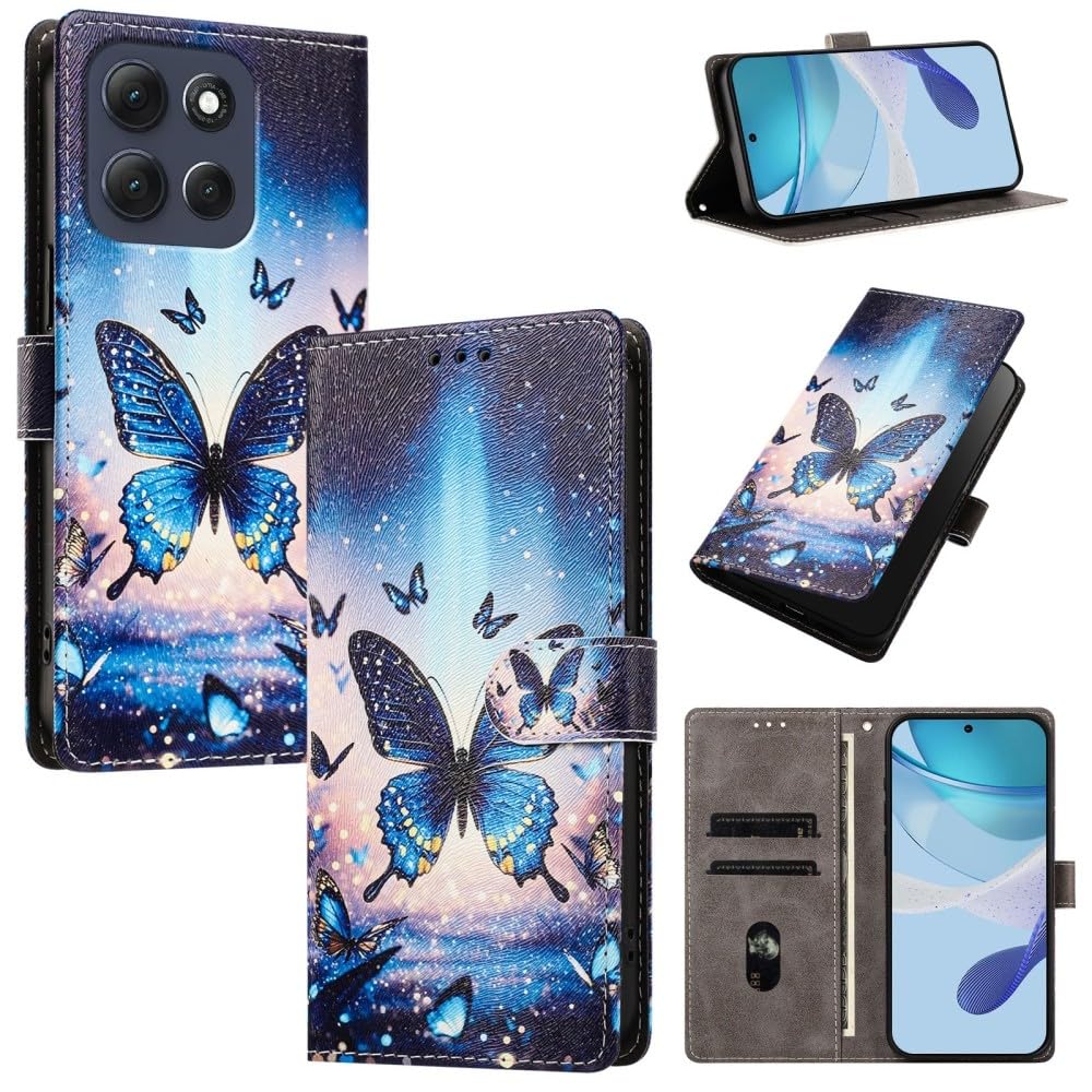 Étui ZTE Blade V70 papillon brillant avec fermeture magnétique