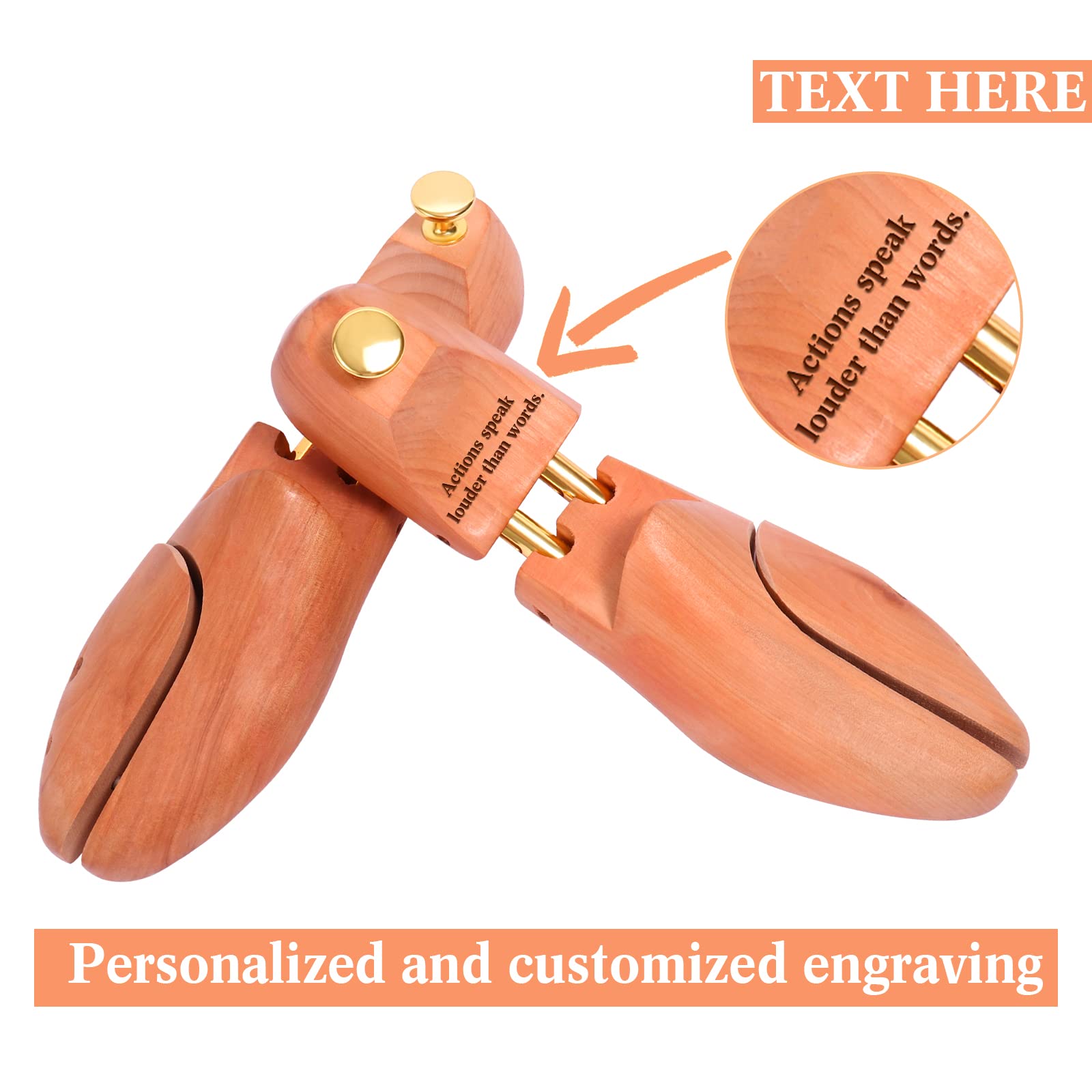 Personalisierte Gravierte Holzschuhspanner Individueller Name Schuhspanner FÜR Mann (sty1)