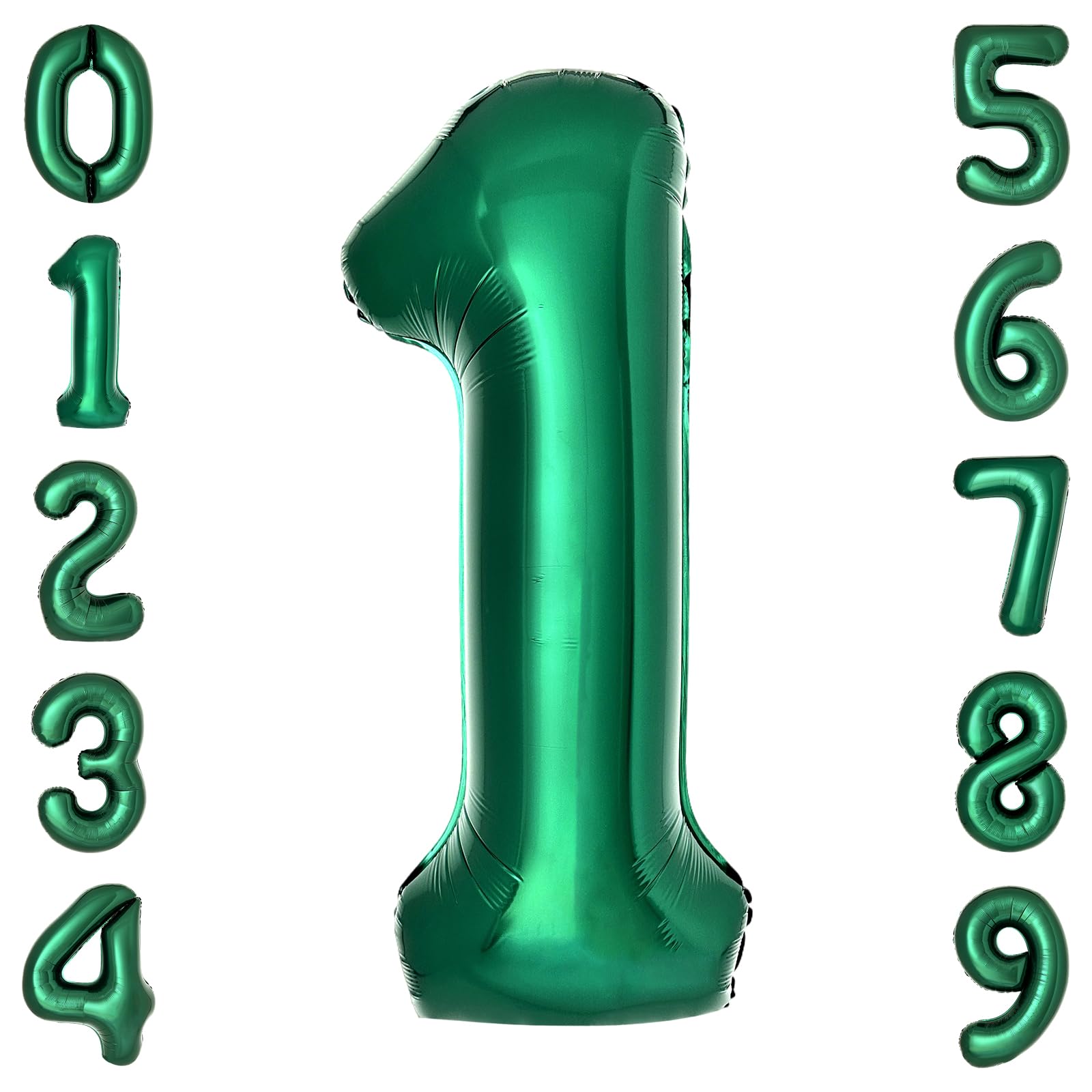 Dark Green Number 1 Balloons Large Emerald Green Number Balloons 40 Inch Jungle Safari Birthday Party Supplies Graduation Decorations Forest Green 1