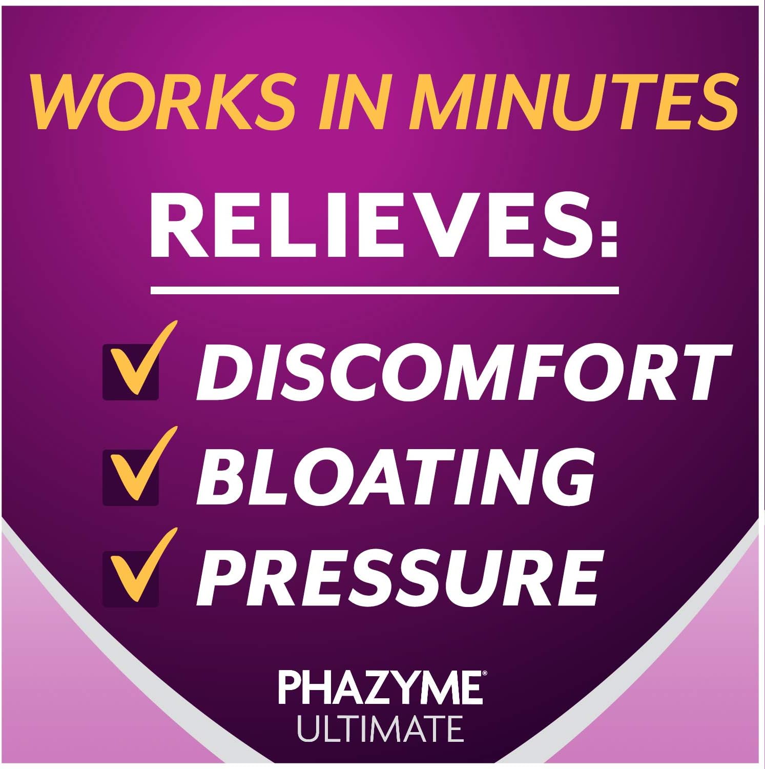 Phazyme Ultimate Gas Bloating Relief Works in Minutes 500 mg Simethicone Fast Gels, 20 Count