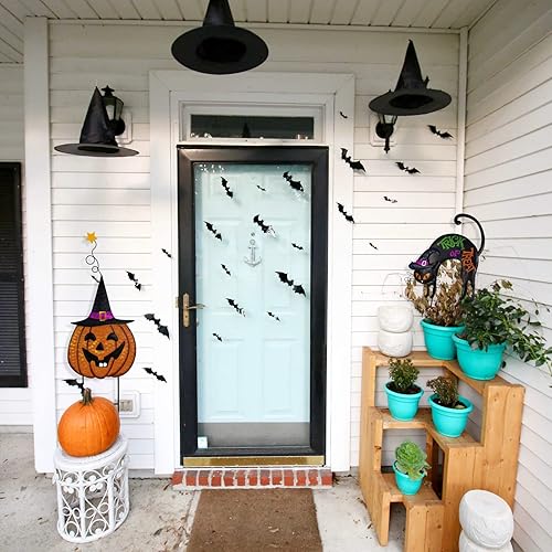 Miniatura 3 de Estacas de metal para jardín de Halloween, letrero de Halloween, decoración de calabaza, estacas de metal Jack-O'-Lantern, decoración de jardín al