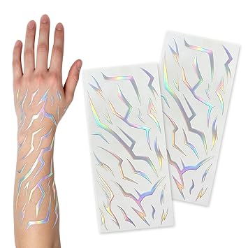 50Pcs Kpop Outfits, K-Style Demon Mark Tattoos for Theme Party Decor, K-Pop Costume Temporary Tattoos,Mystic Hunter Makeup Stickers for Anime Cosplay 2Sheets
