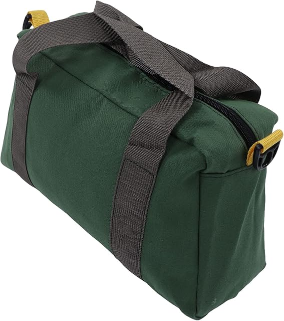Bolsa de ferramentas de lona com boca larga, bolsa de ferramentas à prova d'água com zíper grande estendido, alta capacidade de carga, amplamente utilizada, resistente à abrasão para chave inglesa (30,5 cm)