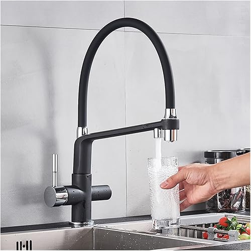 Miniatura 6 de KYLEX Grifos de cocina filtrados de color blanco y negro con rotación de 360 grados grúa de agua pura para grifos de agua filtrados de cocina color