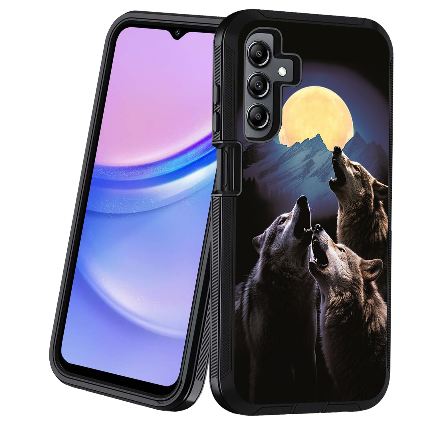 BXIKEOPIU Designed for Samsung Galaxy A15 5G Case, Heavy Duty 3-Layer Shockproof Dust/Drop Proof Full-Body Rugged Protective Cover for Samsung Galaxy