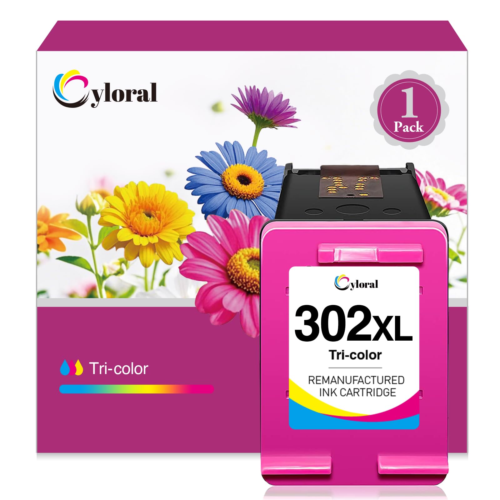 Cyloral 302XL für HP 302 Druckerpatronen OfficeJet 3831 3830 4656 5220 5230 4650 DeskJet 3630 3639 3636 2132 2130 1110 3632 3637 Envy 4525 4520 4527 4522 4528 4524 4523 für HP 302 XL Farbpatrone HP302