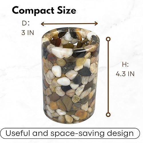 Miniatura 3 de Taza de lápiz de roca hecha a mano, organizador de escritorio de oficina y soporte estético para accesorios de escritorio