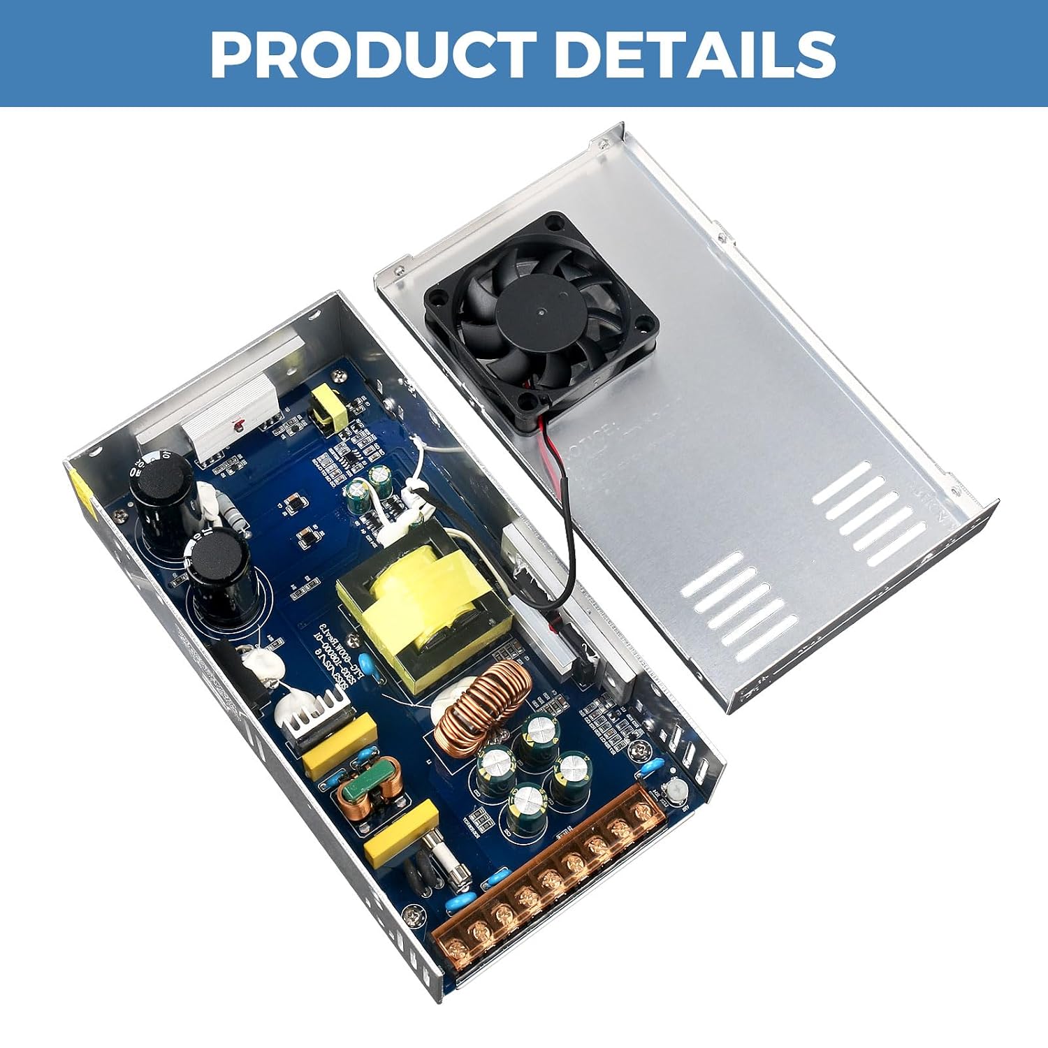 12V 50A Power Supply 600W AC/DC Adapter Switching Power Transformer AC 110V-220V to DC 12 Volt 50 Amp Converter Low Voltage Output for LED Strip Light Security System CCTV Camera