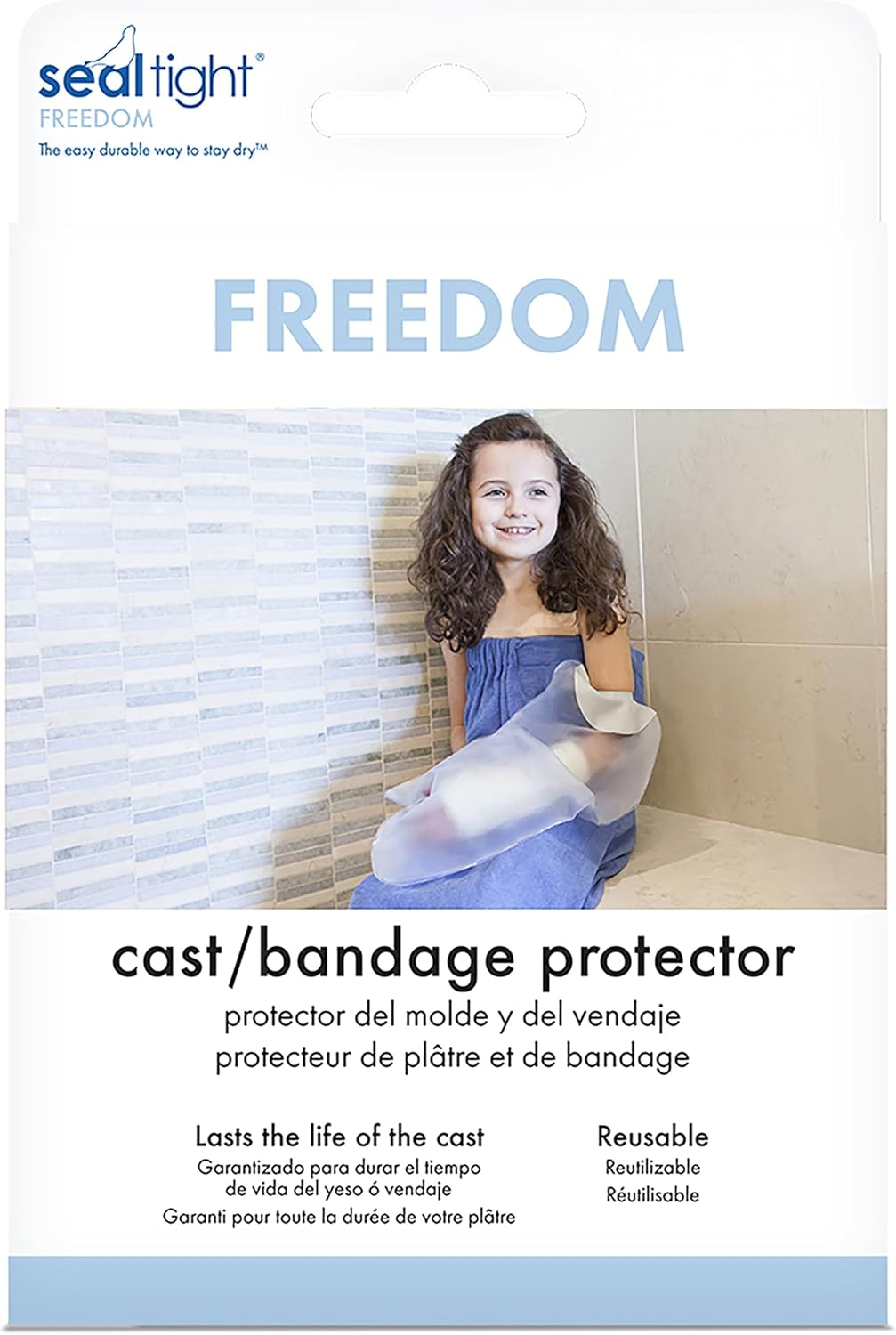 Brownmed - Seal-Tight Freedom Cast & Bandage Protector - Waterproof Shower Cast Cover for Arms - Cast Bag for Shower & Swimming - Durable Shower Protector - Adult Arm