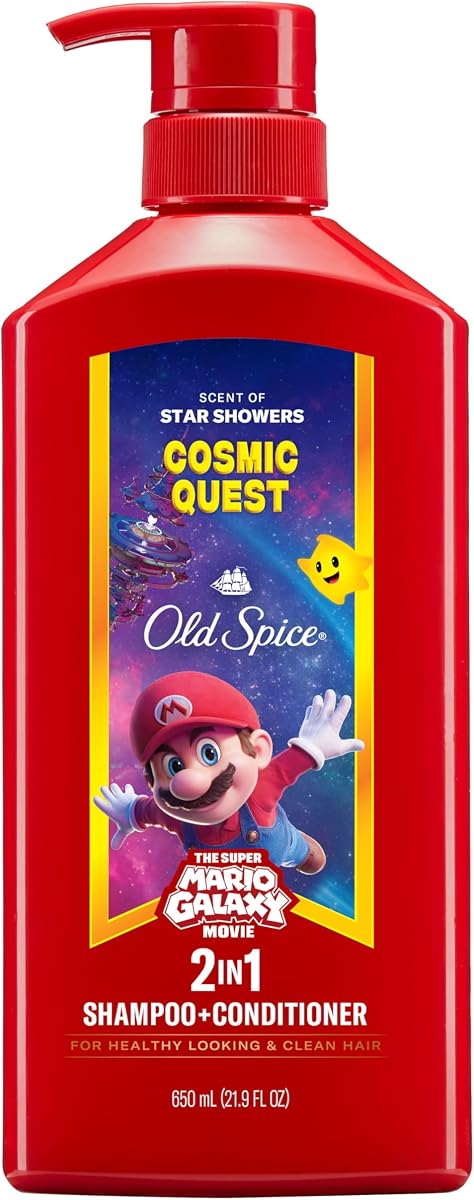 Old Spice Mens 2-in-1 Shampoo and Conditioner, Cosmic Quest, x The Super Mario Galaxy Movie, 21.9 fl oz