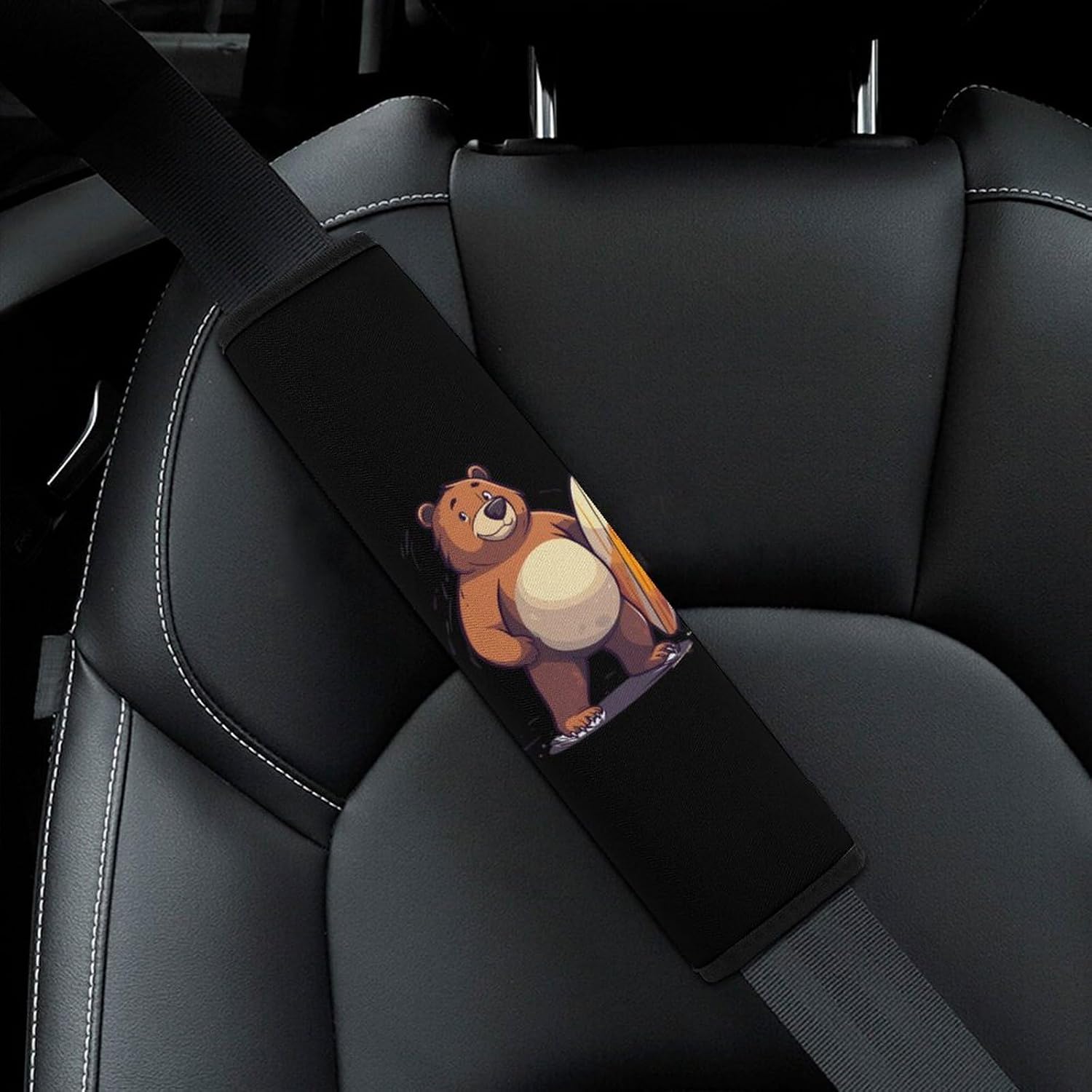 California Surf Bear Car Seat Strap Covers Soft Seat Strap Shoulder Pads Seatbelt Covers for All Car Seats 1PCS