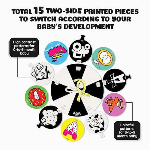 Miniatura 2 de Cuna móvil - Juguetes para bebés de alto contraste para recién nacidos, estimulación visual y estimulación de concentración, ideal para 0-6 y 6-12