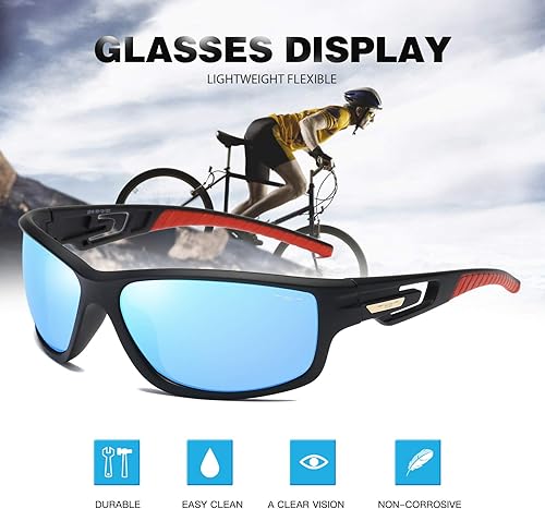 Miniatura 5 de 100 CLASSIC Gafas de sol deportivas unisex con lente polarizada con marco TR90 para hombres y mujeres, correr, ciclismo, conducción