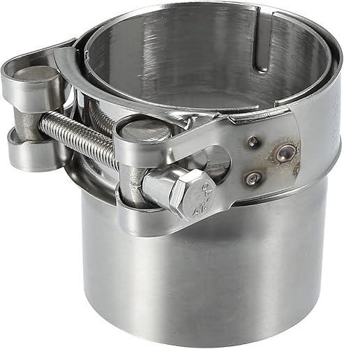 Motoforti Adaptador universal de tubo de escape de acero inoxidable de 2.008-2.126in 2.0-2.1 pulgadas para motocicleta, reductor de silenciador