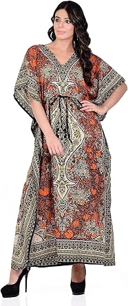 Womens Cotton Kaftan Dress, Paisley Beach Cover Up, Resort Wear Caftan, Vacation Maxi Dress