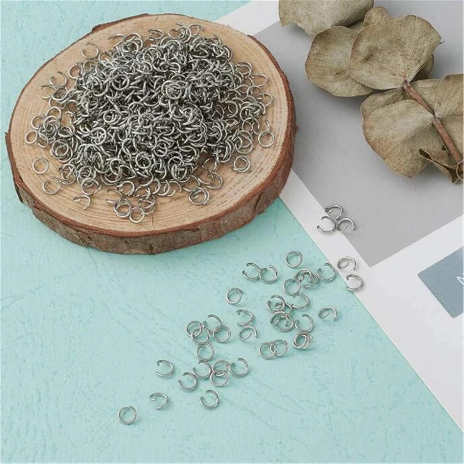 2000pcs Stainless Steel Open Jump Rings 0.8mm Thick Connector Rings for Jewelry Making