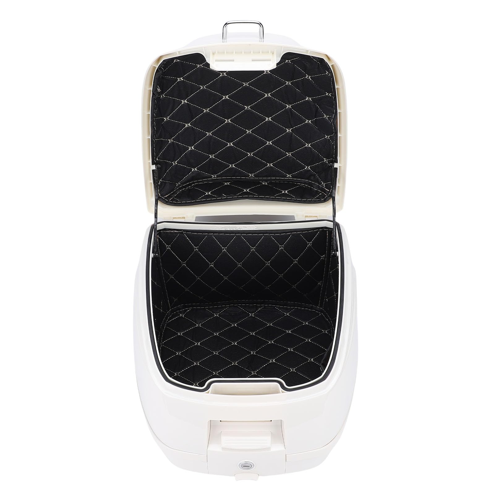 Coffre de 2L, Boîte de Rangement en Métal ABS avec Serrure Antivol, Ajustement Universel pour Vélos électriques et Scooters (WHITE)