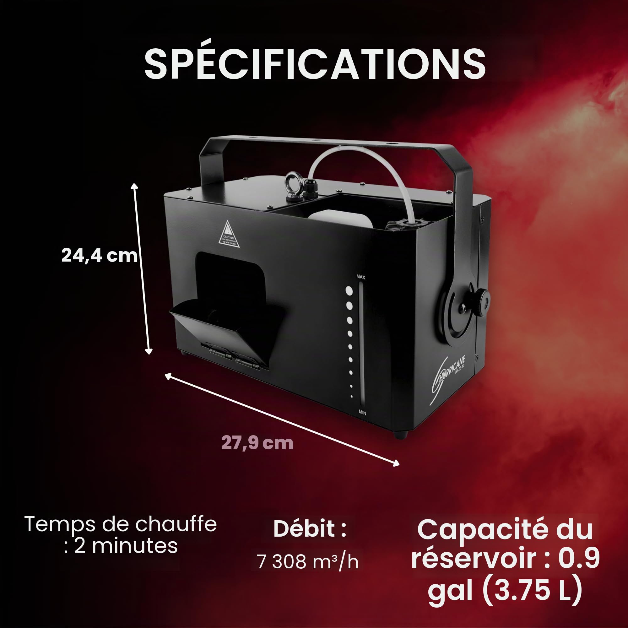 CHAUVET DJ Hurricane Haze 4D Haze Machine à fumée avec minuteur Noir