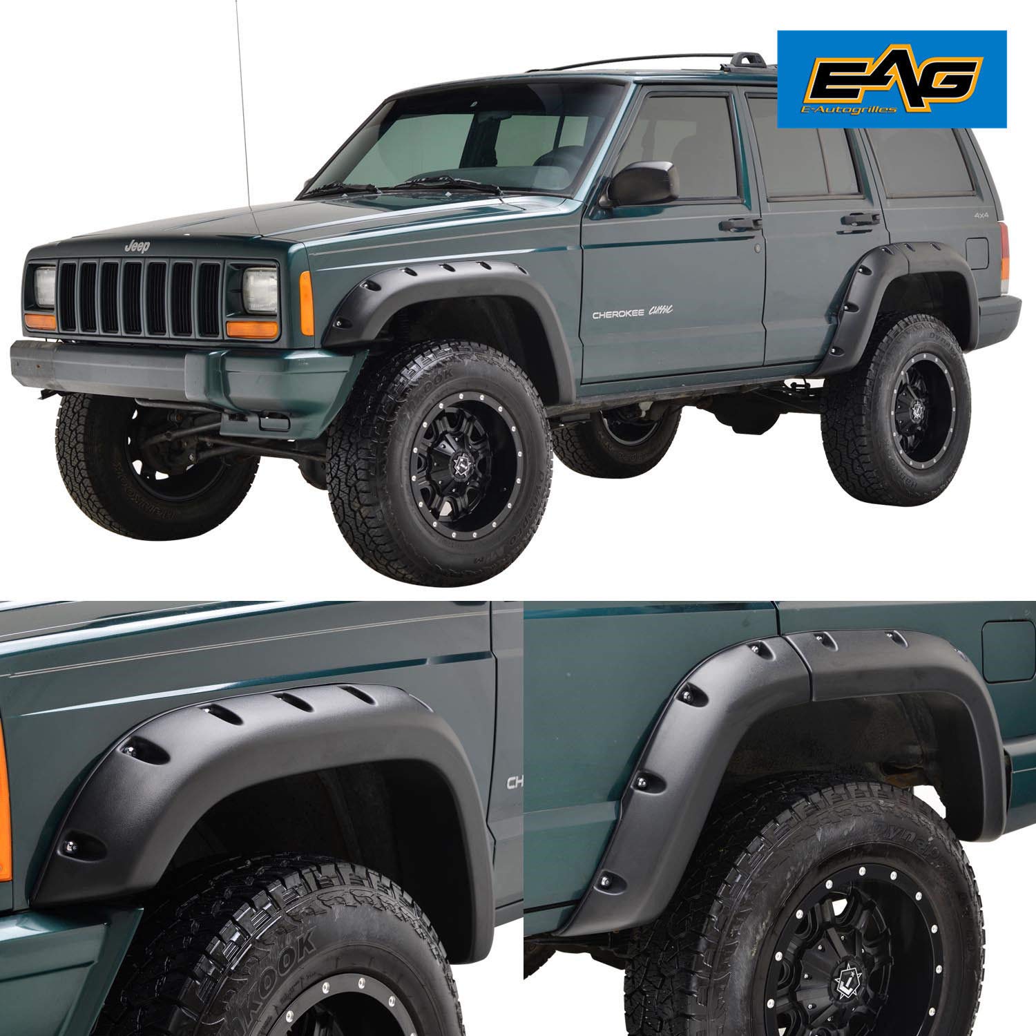 For Jeep Cherokee XJ 19842001 Fender Flares Flexible Flare Kit UV