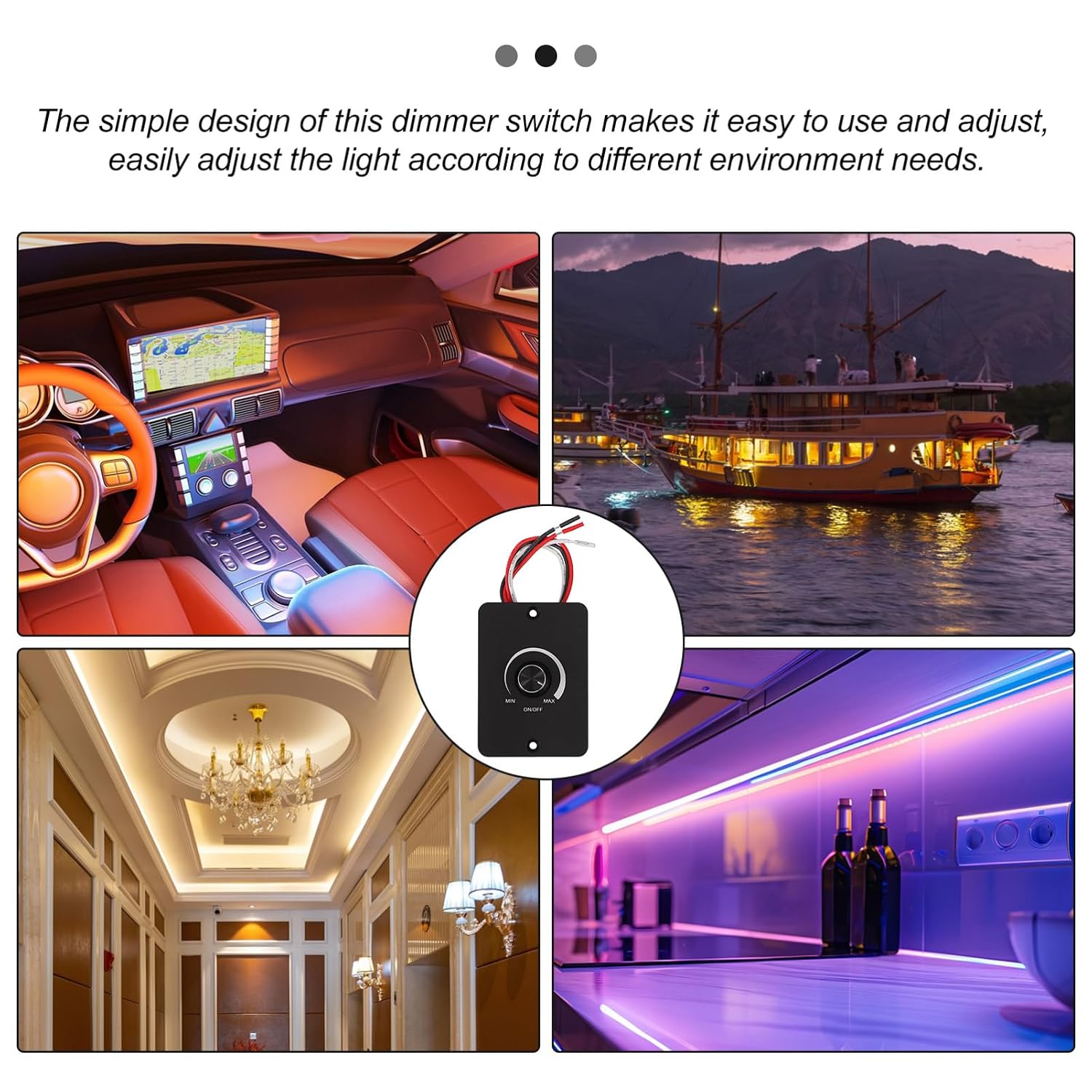 Mobestech LED Dimmer Switch 12V RV Light Switch for Camper Van Travel Trailer Truck Lighting Fixtures Puck Lights, Awning Lights,Strip Lights