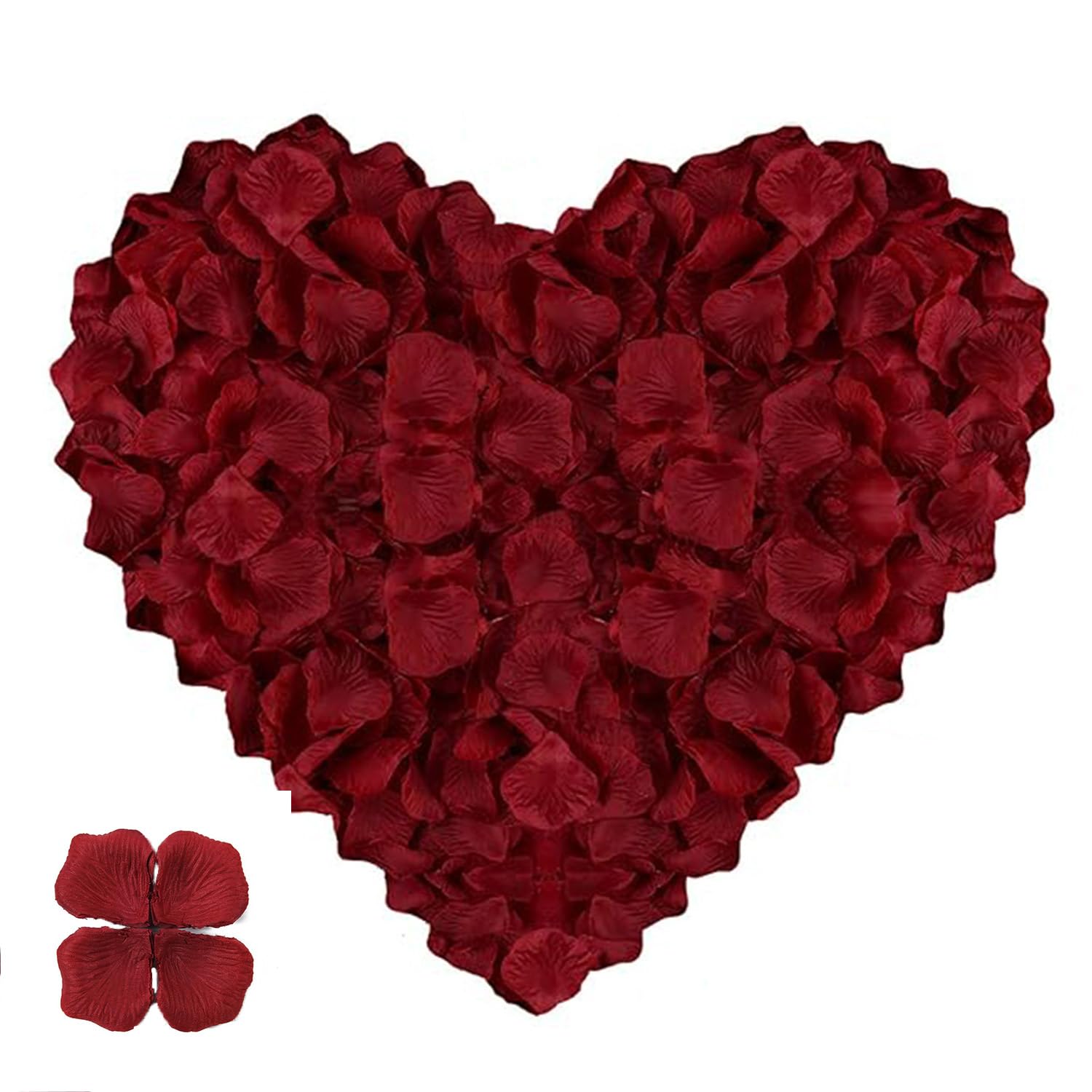 バラ 花びら フラワーシャワー 造花 ローズ 薔薇 フラワーシャワー プロポーズ 結婚式 誕生日 お祝い パーティー 撮影など用 飾り 小物 赤(1000枚入り)