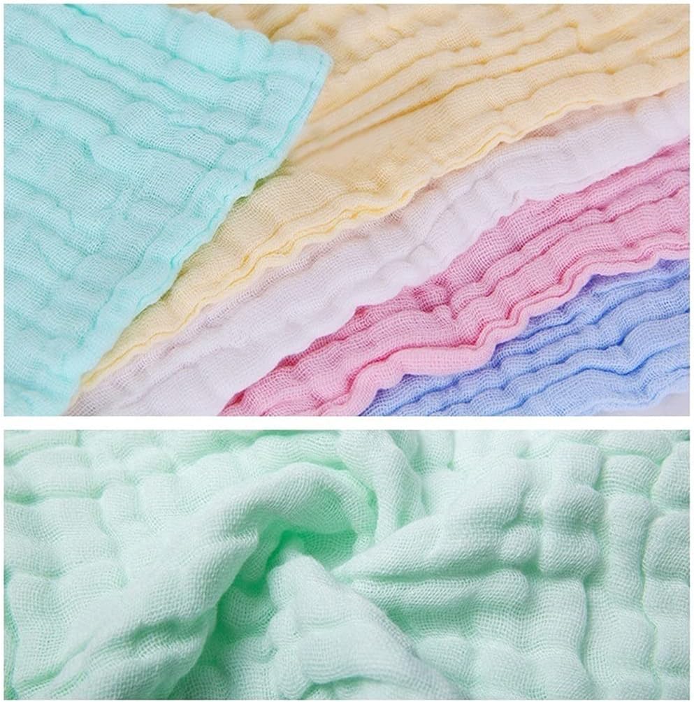 Face Soft Towel Cotton Gauze 6 Layers Wash Cloth Saliva 10pcs Mixed Colors