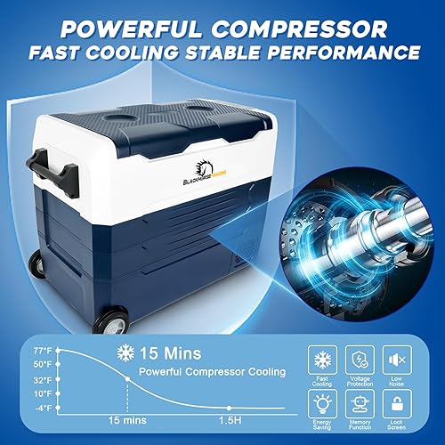 Miniatura 4 de Refrigerador de coche de 12 voltios, congelador portátil de 58 cuartos (55 litros), refrigerador de coche de zona grande, control de aplicación