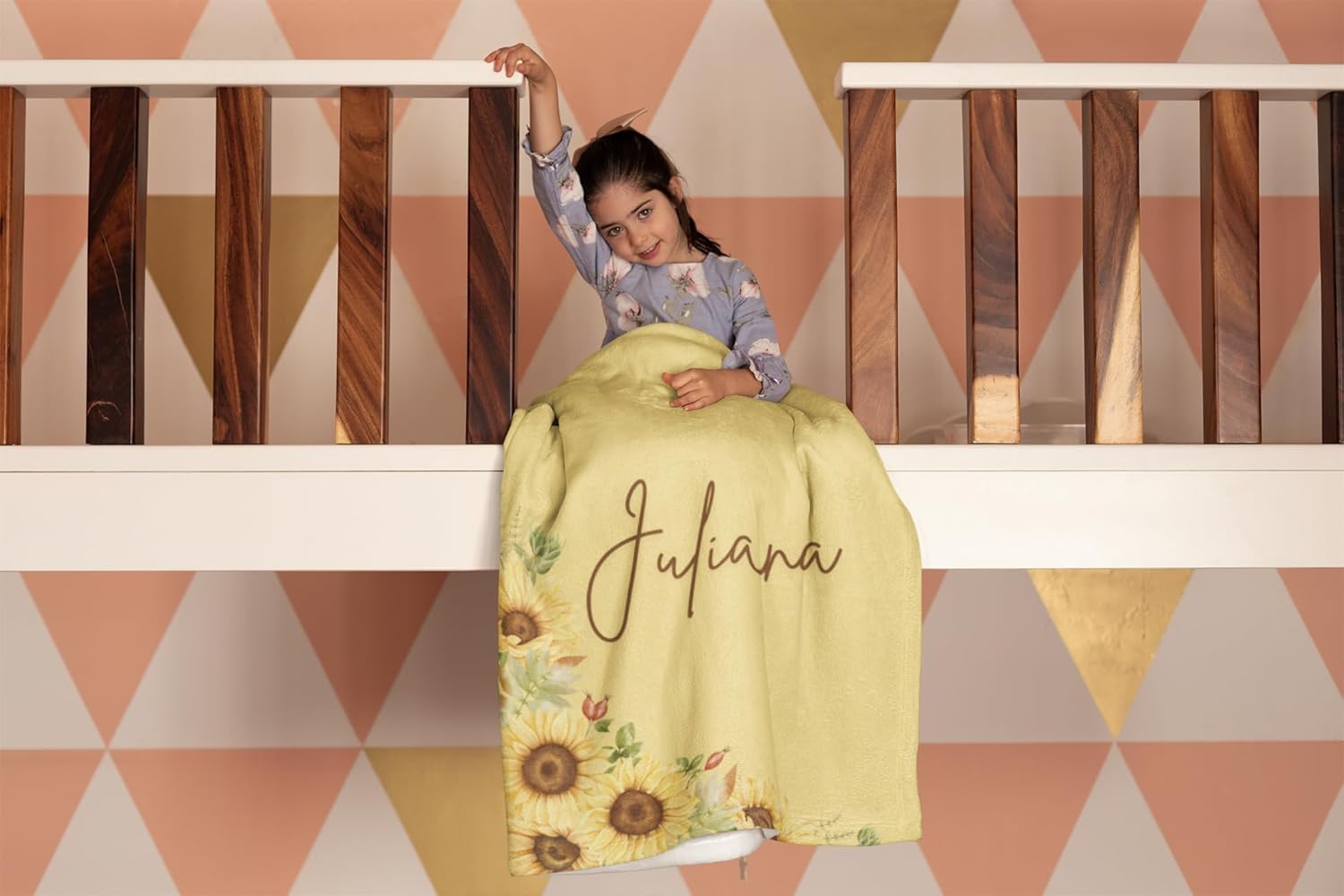 Infinite Pack Yellow Floral Baby Blanket with Name | Custom Blankets for Girls | Personalized Baby Blankets with Name 30 x 40
