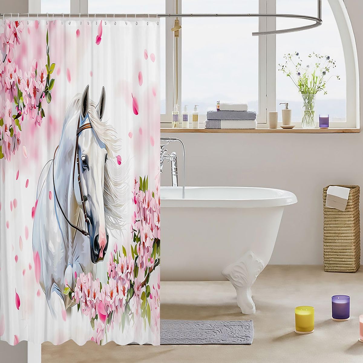 Feelyou Horse Shower Curtain 72x84 Inch for Bathroom Waterproof image 3