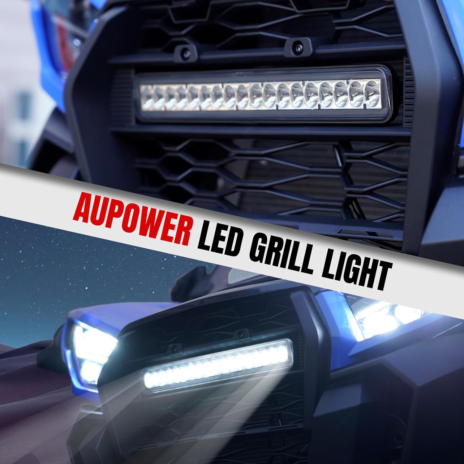 AUPOWER Front Grill Light for Kawasaki Teryx KRX 1000 Accessories,Front Mesh Grille LED Light for Krx 1000 2 Seats 2020-2025 4 Seats 23-25 Ultra-Bright LED Grill Light Strip 1PCS