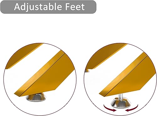 Miniatura 8 de Mesa auxiliar de cristal para sala de estar, 39.4 pulgadas, moderna parte superior rectangular de vidrio templado transparente y pata de metal