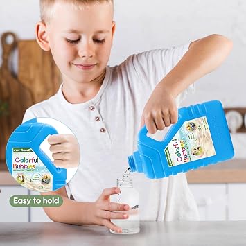Zerhunt Bubble Solution Refill 33.8 OZ: Bubble Concentrate Solution for Bubble Machine| Bubble Solution Refill for Giant Bubble Wand, Bubble Gun Blower, Birthday Party Favors Wedding (Sky Blue)