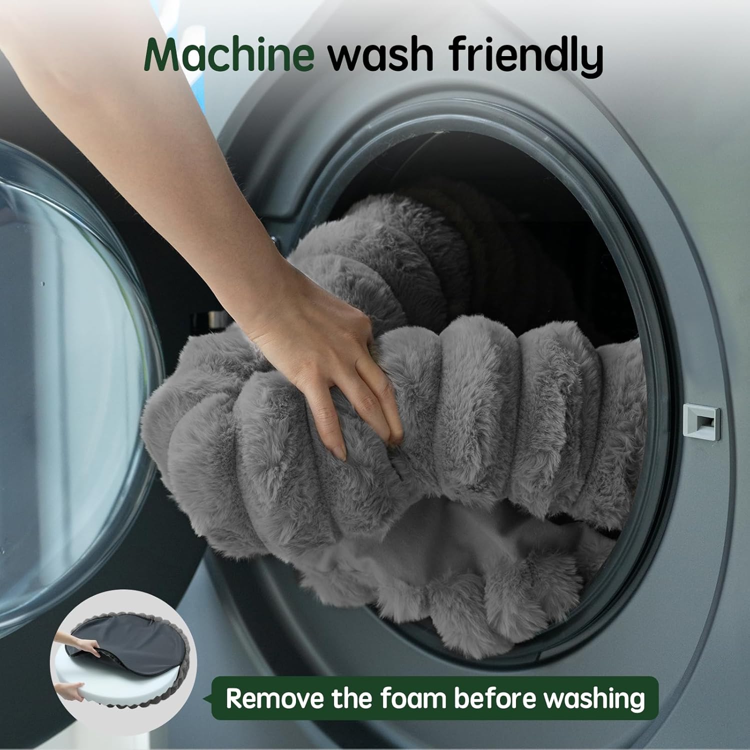 BALANCE Luxury Donut Dog Bed, 23 Inches Round Dog Beds for Small Dogs Washable, Orthopedic Calming Pet Bed for Puppy and Cats with Anti-Slip Bottom, cream