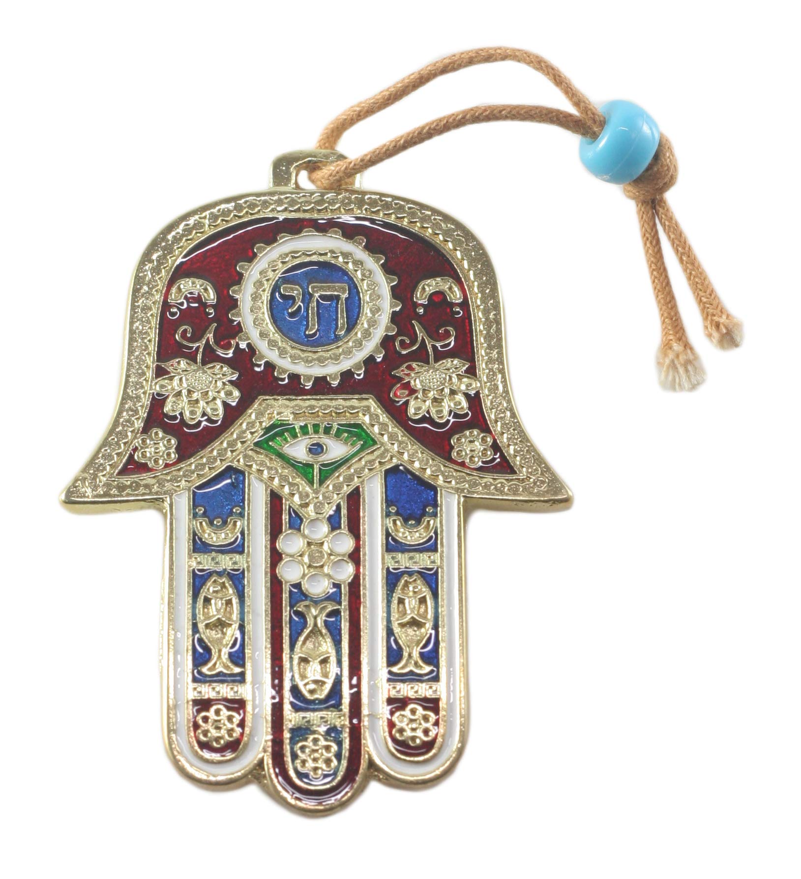 Hamsa Wall Hanging 7cm – Portafortuna Kabbalah In Peltro Con Simbolo Chai - Regalo - Foto 3