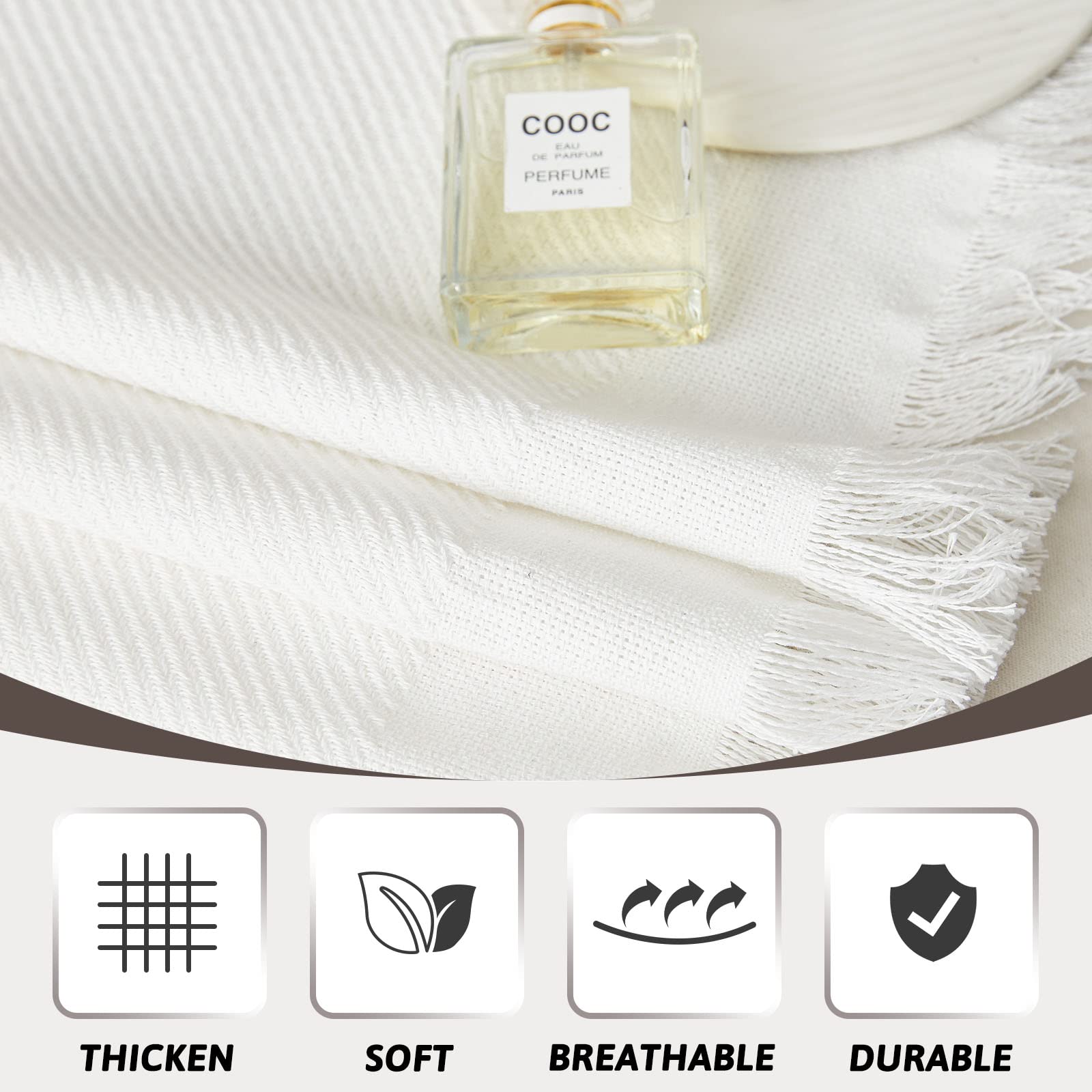 MEETSKY Sofa Cover Couch Covers for 3 Cushion Couch Washable Decorative Sectional Couch Covers Sofa Slipcovers Sofa Bed Throw Cover for Living Room, 91" x 134", XX-Large, White