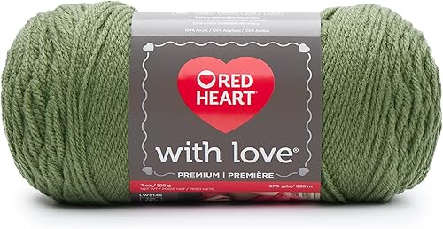 Miniatura 3 de Red Heart with Love - Hilo de lechuga  Paquete de 3 unidades de 6.98 oz7 onzas  Acrílico  4 medianos (peinado)  370 yardas  Tejidoganchillo, gris
