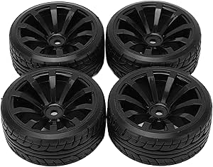 RiToEasysports 4PCS 1/10 Drift Car Tires, Pneumatici Duri per TT02 On Road Drifting Car RC Pneumatici e Ruote in Gomma Set Nero