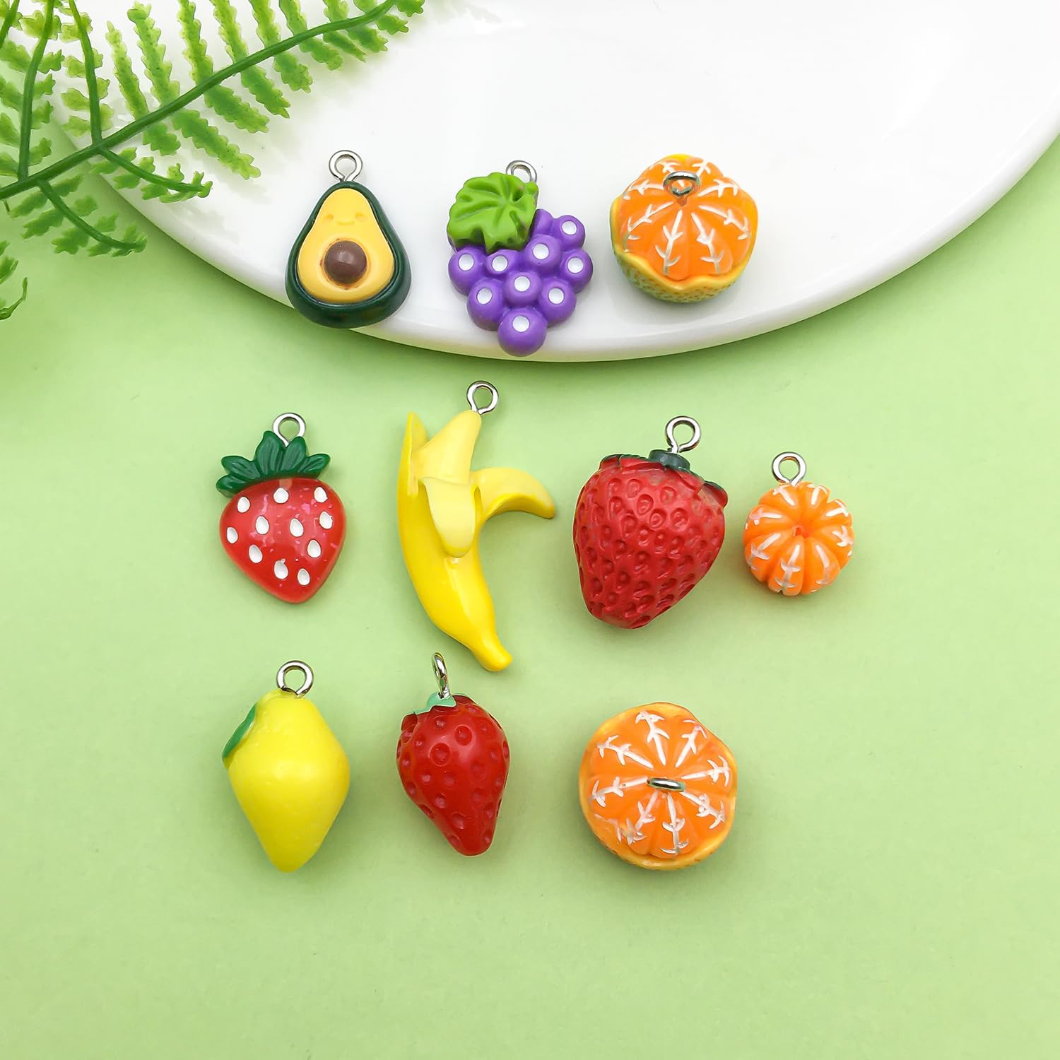 Sailanzi 20pcs Resin Fruit Series Pendant Jewelry Making DIY Keychain Earrings Pendant Various Design Charms for Jewelry Making Bracelets Necklace (SN543) - Image 6