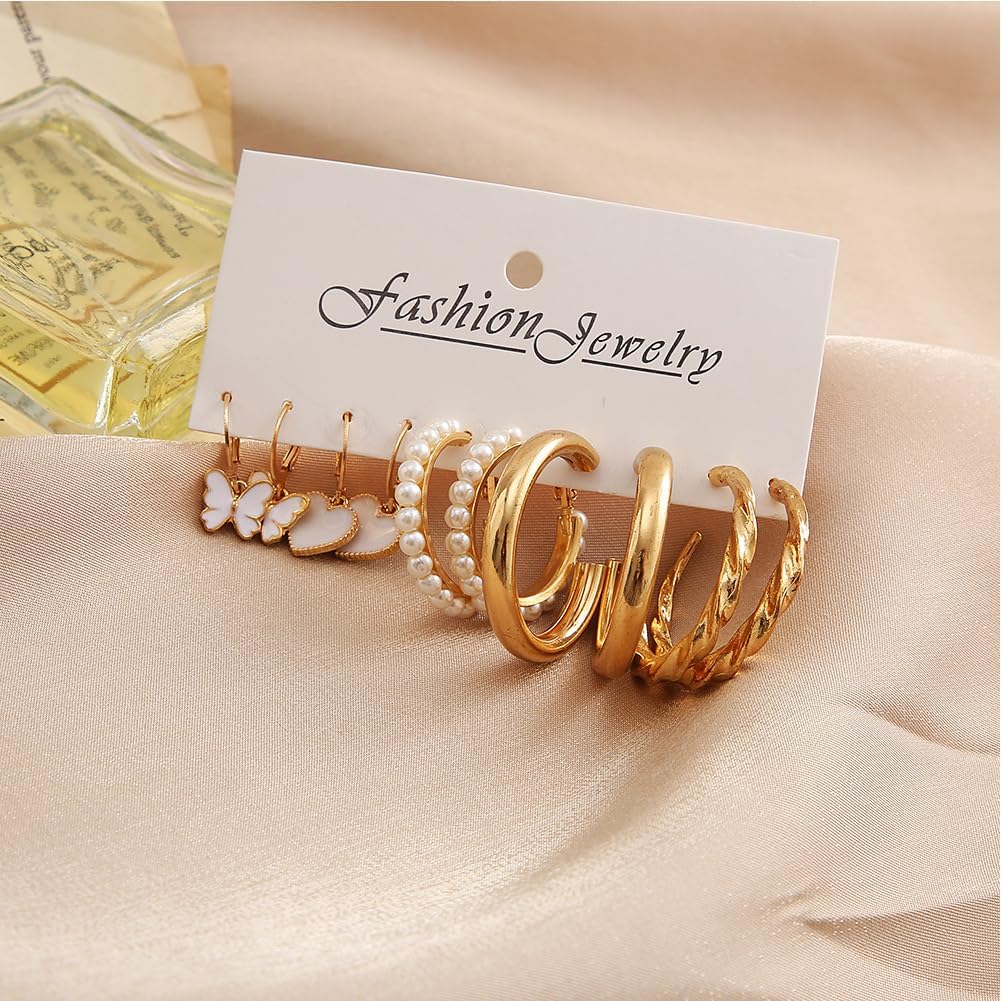 49pcs Gold Plated Jewelry Sets include Multi Layered Necklaces Bracelets and Earrings Set Crosses Pearls Choker Necklace Designs for Women Party Friendship Gift​​s