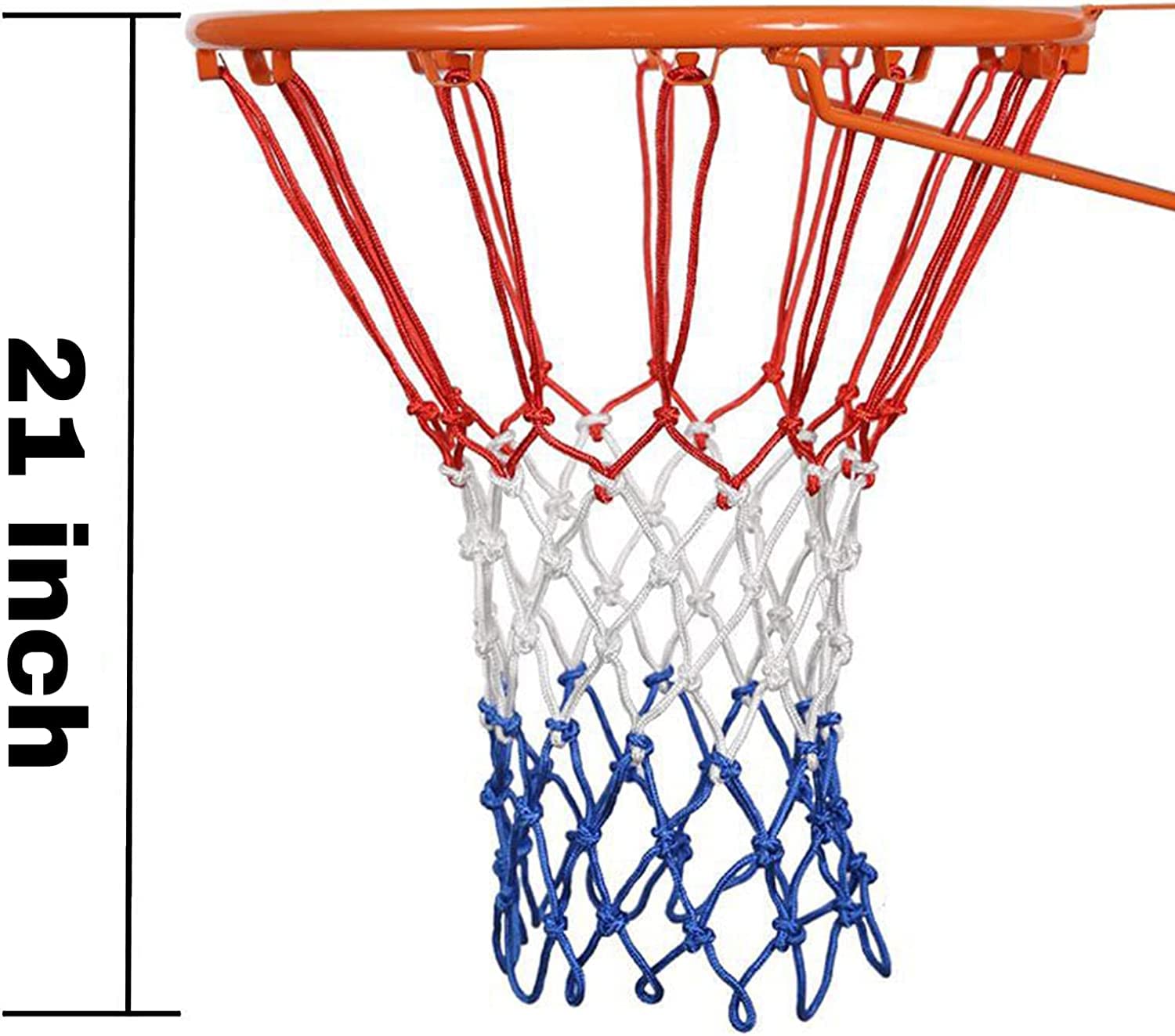Set di 2 reti da basket professionali in nylon di ricambio per pallacanestro e qualsiasi condizione atmosferica, per canestro da basket, 12 fori, basket, allenamento