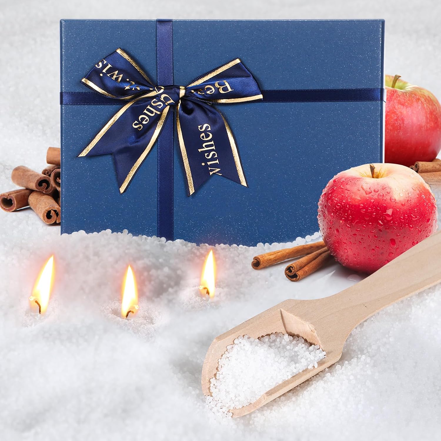 MTLEE 4.4 lb Pearled Candle Apple Cinnamon Scented Sand Candle Wax Kit