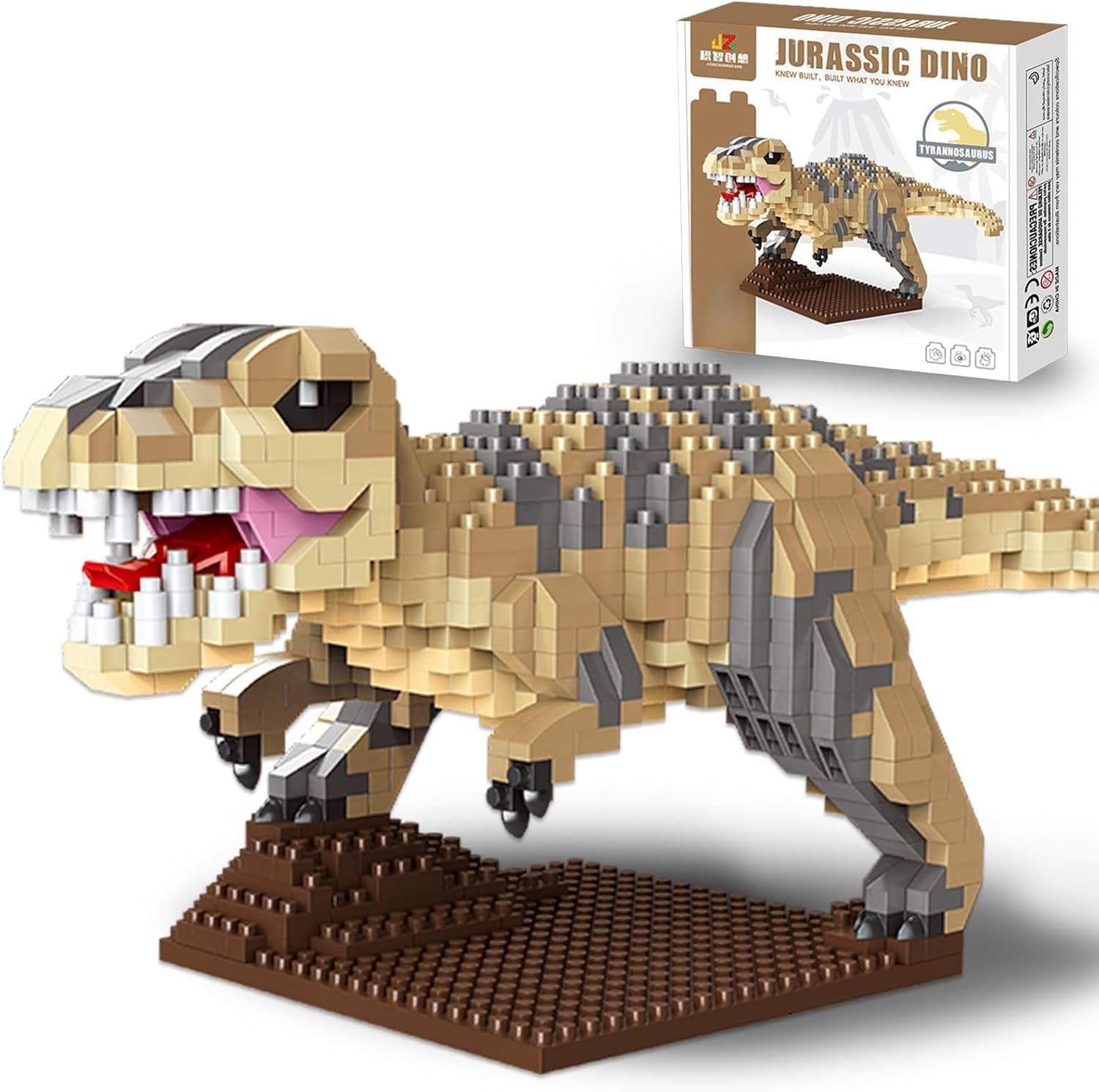 Tyrannosaurus Dinosaur Building Sets Easter 870 PCS Micro Dinosaur Model Kit Creative Construction Display Build Christmas Birthday Ages 14+