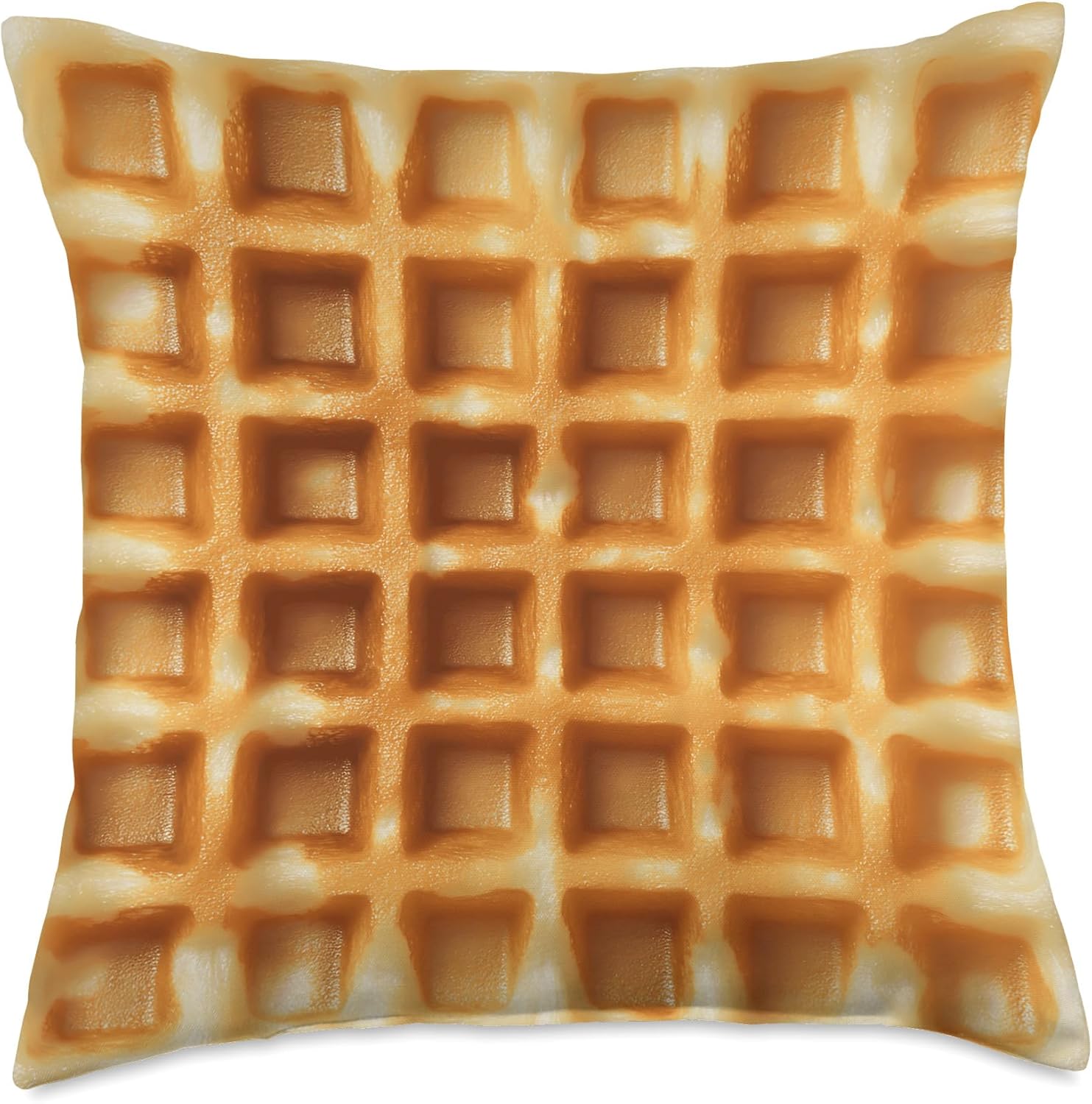 Realistic Waffle Bread Breakfast Funny Food Dessert Throw Pillow
