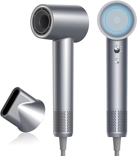 Miniatura 9 de Secador de pelo, secador de iones negativos para mujeres y hombres, motor sin escobillas de 110, 000 RPM, 3 ajustes de calor, boquilla magnética