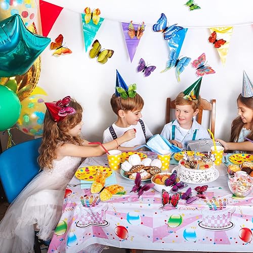 Miniatura 5 de Calcomanías de pared de mariposas, 72 calcomanías de pared extraíbles de mariposa 3D de PVC, calcomanías de mariposa colorida para decoración del