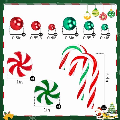 Miniatura 2 de FUTUREPLUSX 150 cuentas de Navidad para jarrón, decoración de velas flotantes de Navidad, perlas sintéticas para relleno de jarrón, centros de mesa,